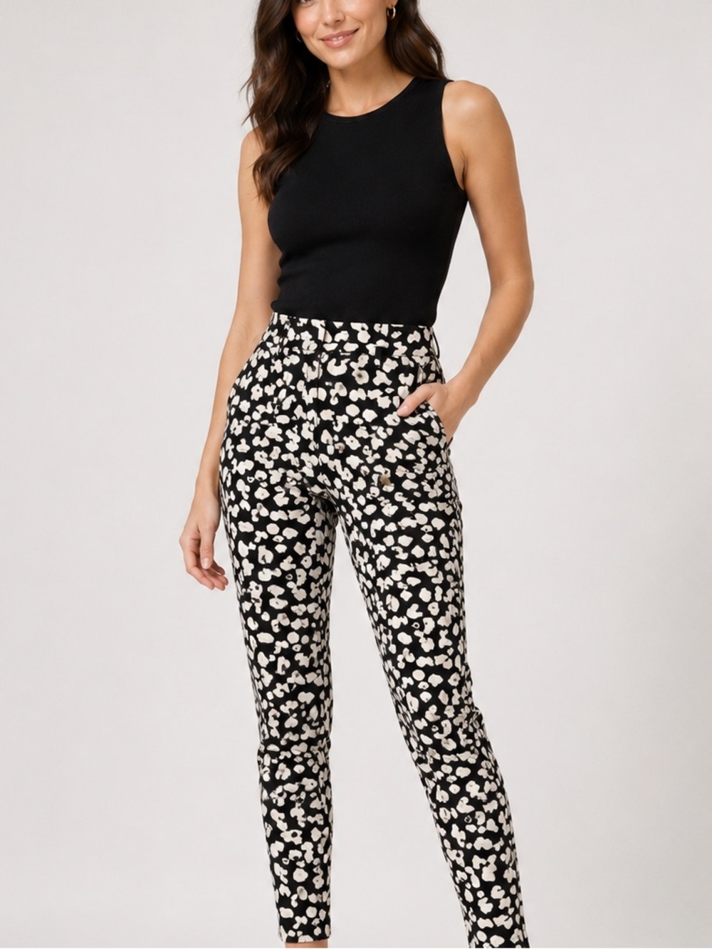 White House Black Market Patterned Cropped Pants